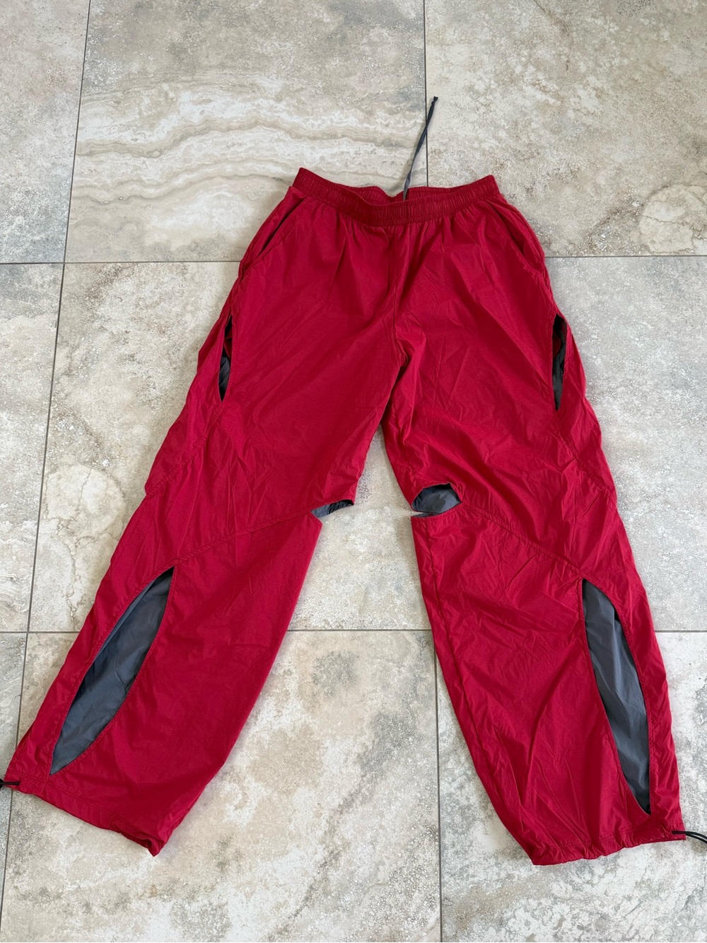 Five Dancewear Kids Brick Red and Grey Pulsar Pants Med